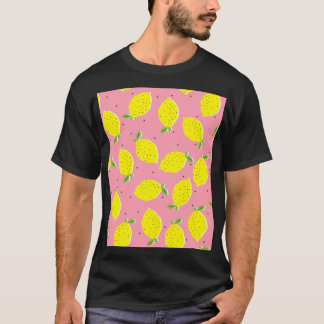 Camiseta Lêmons caóticos cor-de-rosa Polka: Padrão Citrus