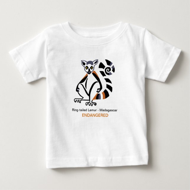 Camiseta LEMUR de cauda anelada — Imagens animais ameaçadas (Frente)