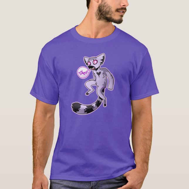 Camiseta lemur dos yikes (vers escuros) (Frente)