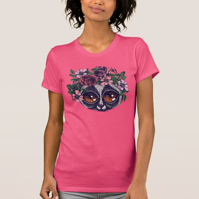 Camiseta Lemur floral doce (Frente)