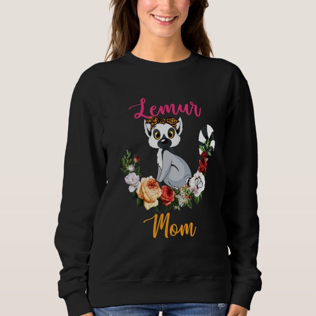 Camiseta Lemur Mom Floral Lemur Bow Tie Lover Mother's Day (Frente)