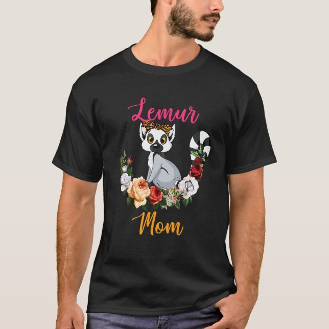 Camiseta Lemur Mom Floral Lemur Bow Tie Lover Mother's Day (Frente)