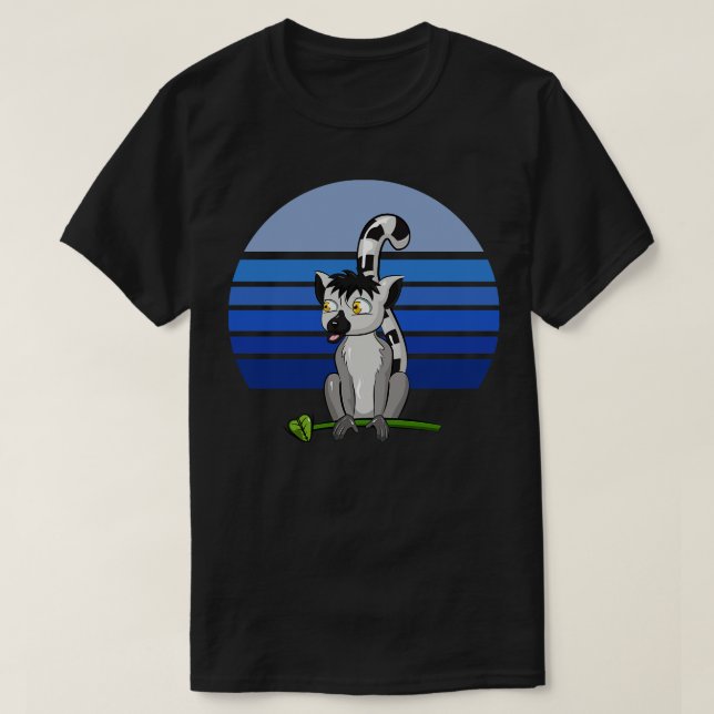 Camiseta Lemur Retro Blue (Frente do Design)