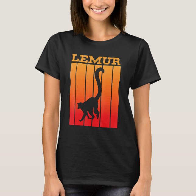 Camiseta Lemur Shadow Silhouette At Sunset (Frente)