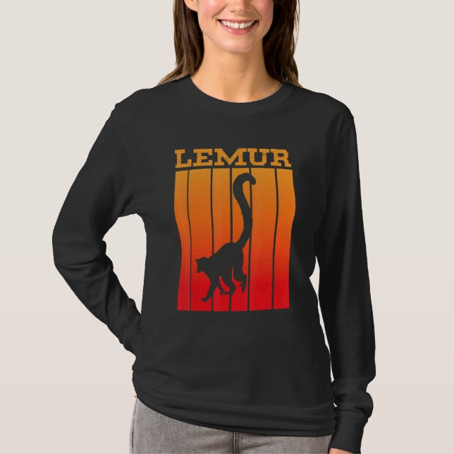 Camiseta Lemur Shadow Silhouette At Sunset (Frente)