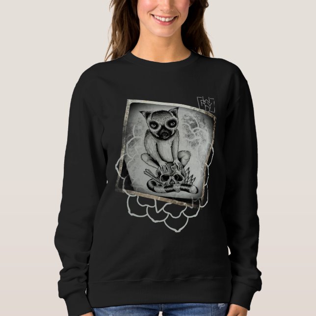 Camiseta Lemur Skull with Yoga Flower  WRYD Actual Artwork (Frente)