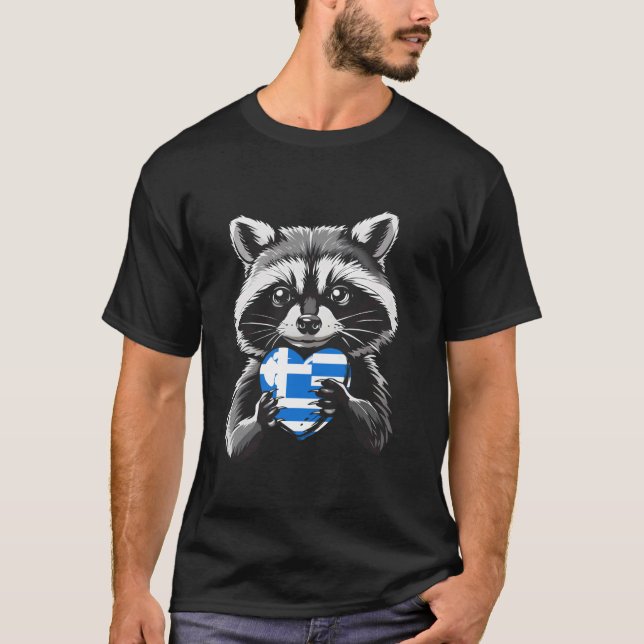 Camiseta Lêmure Coração Bandeira Grécia Raízes Gregas Helên (Frente)