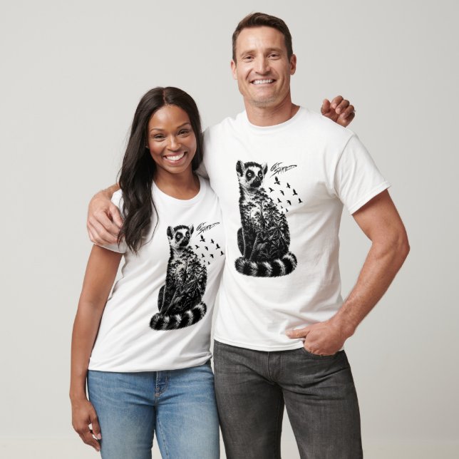 Camiseta Lêmure Inundado Exposição Dupla (Unissex)