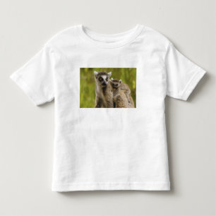Camiseta Lêmures-de-cauda-anelada (Lemur catta) Mãe e bebê.