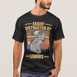 Camiseta lêmures engraçados facilmente distraídos por lêmur