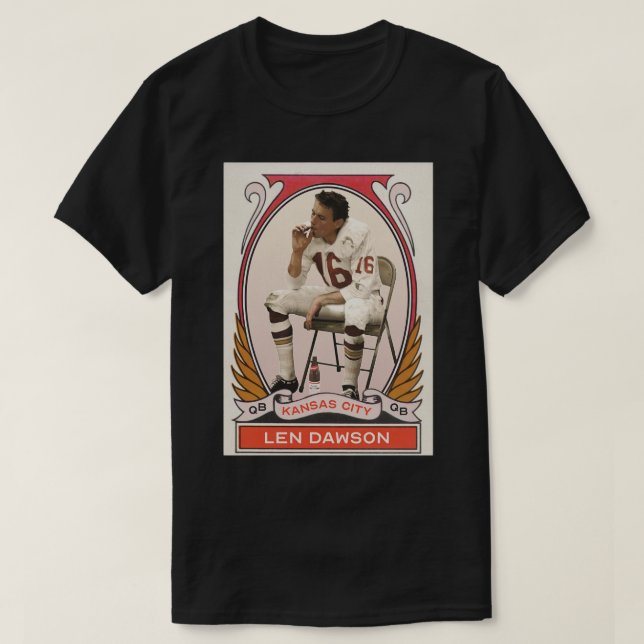 Camiseta Len Dawson Vintage d (Frente do Design)