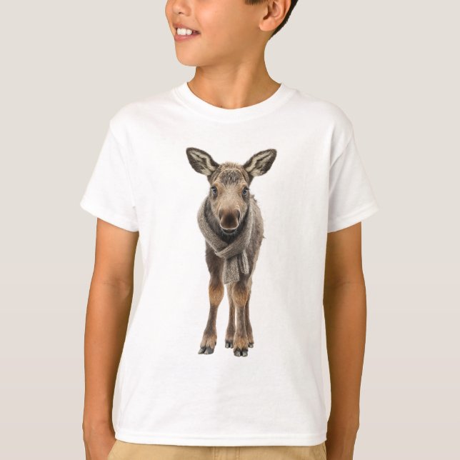 Camiseta Lenço Aconchegante Bebê Moose Crianças (Frente)