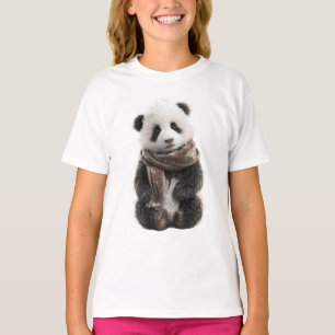 Camiseta Lenço Aconchegante Panda Bebê Crianças