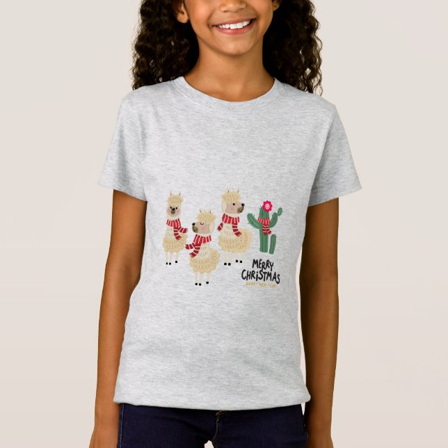 Camiseta Lenço bonito do vermelho do desgaste da alpaca (Frente)