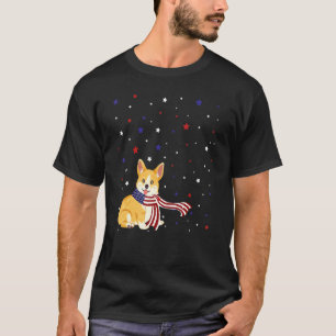 Camiseta Lenço da Bandeira Americana Welsh Corgi Patriótico