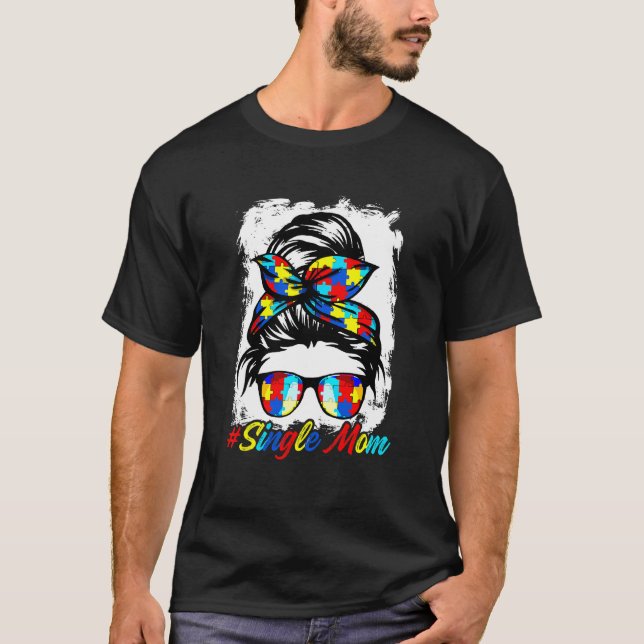 Camiseta Lenço de Cabelo Desgrenhado Mãe Solteira Meninas M (Frente)