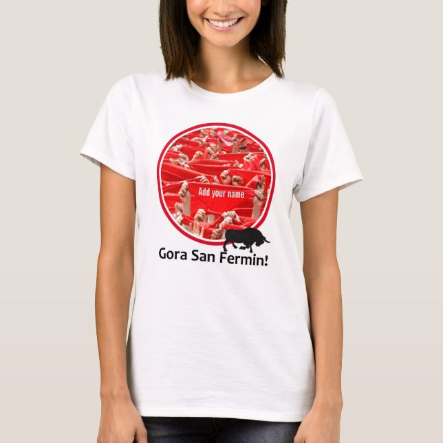 Camiseta Lenço feito sob encomenda, encierro de San Fermin, (Frente)