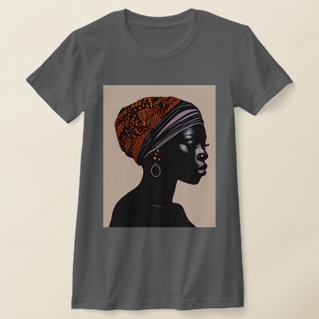 Camiseta Lenço para Cabeça de Mulher Afro-Americana Silhuet (Postura )
