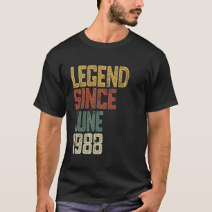 Camiseta Lenda 1988 37 Anos Homens Mulheres Desde 37 de Jun