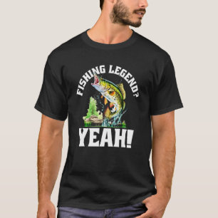 Camiseta Lenda da Pesca Sim Humor de Pescador Engraçado Pei