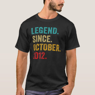 Camiseta Lenda De 10 Anos Desde Outubro De 2012 10º Nascime