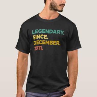 Camiseta Lenda De 11 Anos Desde Dezembro De 2011, Nasciment