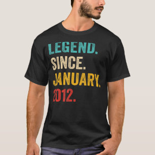Camiseta Lenda De 11 Anos Desde Janeiro De 2012 11 Birthd