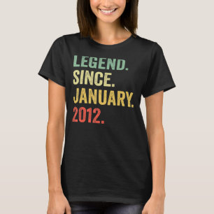 Camiseta Lenda De 11 Anos Desde Janeiro De 2012 11 Birthd