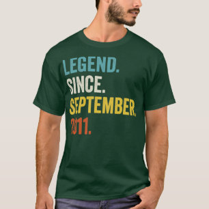 Camiseta Lenda De 11 Anos Desde Setembro De 2011 Nascimento