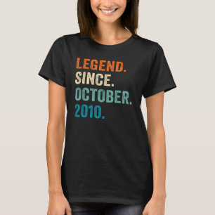 Camiseta Lenda De 12 Anos Desde Outubro De 2010 12 Bday