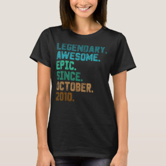 Camiseta Lenda De 12 Anos Desde Outubro De 2010 12 Birthd