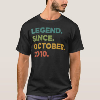 Camiseta Lenda De 12 Anos Desde Outubro De 2010 12 Birthd