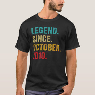 Camiseta Lenda De 12 Anos Desde Outubro De 2010 12 Birthd