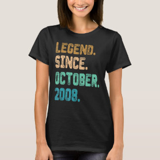 Camiseta Lenda De 14 Anos Desde Outubro De 2008 14 Birthda