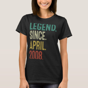 Camiseta Lenda De 15 Anos Desde Abril De 2008 15 Birthda