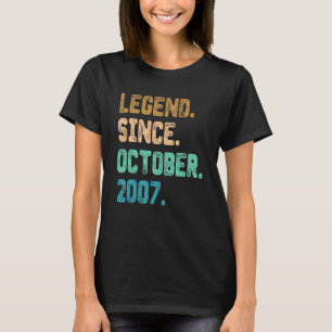 Camiseta Lenda De 15 Anos Desde Outubro De 2007 15 Birthda