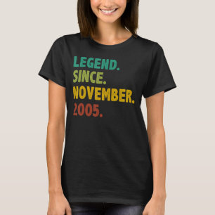 Camiseta Lenda de 17 anos desde novembro de 2005 17º nascim