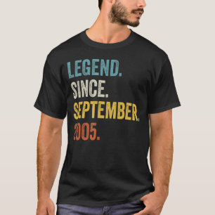Camiseta Lenda de 17 anos desde setembro de 2005 17º Nascim