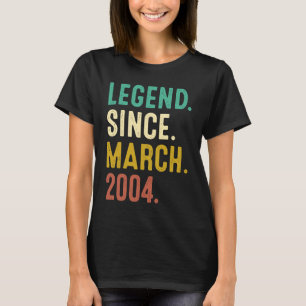 Camiseta Lenda de 19 anos desde março de 2004 19º aniversár