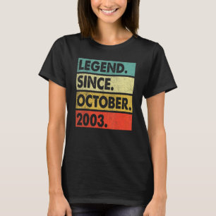 Camiseta Lenda de 19 anos desde outubro de 2003 19º nascime