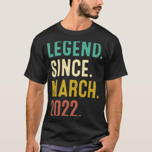 Camiseta Lenda De 1 Ano Desde primeiro aniversario De Março