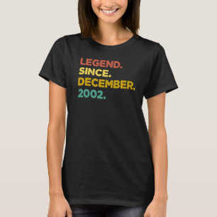 Camiseta Lenda De 20 Anos Desde Dezembro De 2002 Nascimento