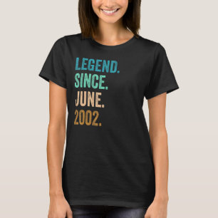 Camiseta Lenda De 20 Anos Desde Junho De 2002 20 Aniversári