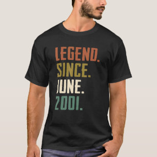 Camiseta Lenda De 21 Anos Desde Junho De 2001 aniversário d