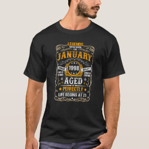 Camiseta Lenda De 25 Anos Desde Janeiro De 1998 25 Birthd
