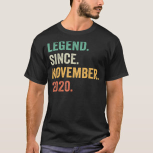 Camiseta Lenda De 2 Anos Desde Novembro De 2020 Nascimento 