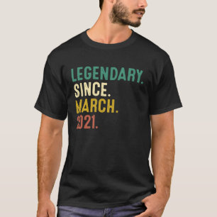 Camiseta Lenda De 2 Anos Desde O segundo aniversário De Mar