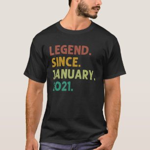 Camiseta Lenda De 2 Anos Desde segundo aniversário De Janei