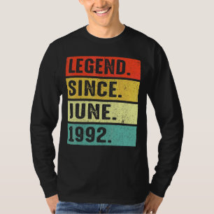 Camiseta Lenda De 30 Anos Desde Junho De 1992 aniversário d