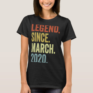Camiseta Lenda De 3 Anos Desde Março De 2020 aniversário de